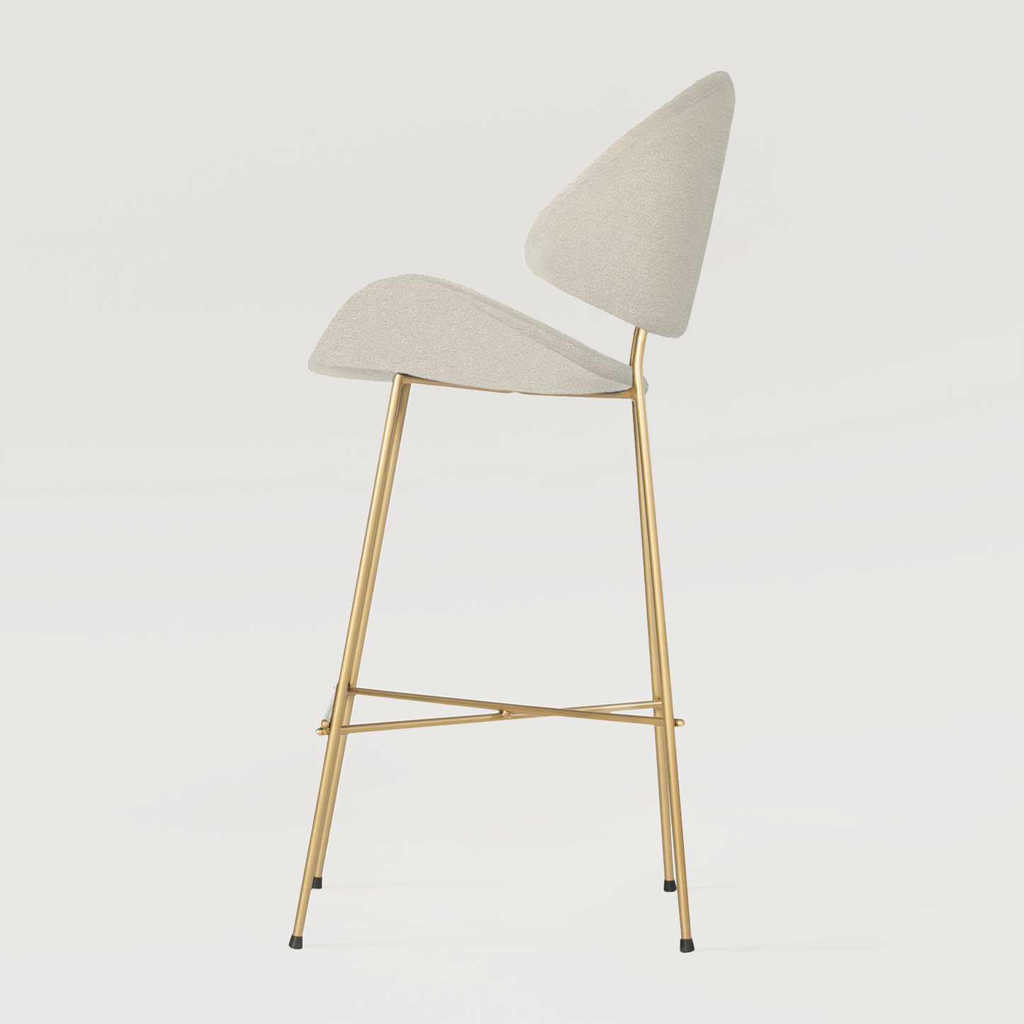 Bar stool Cheri Bar Boucle Gold High - Ecru