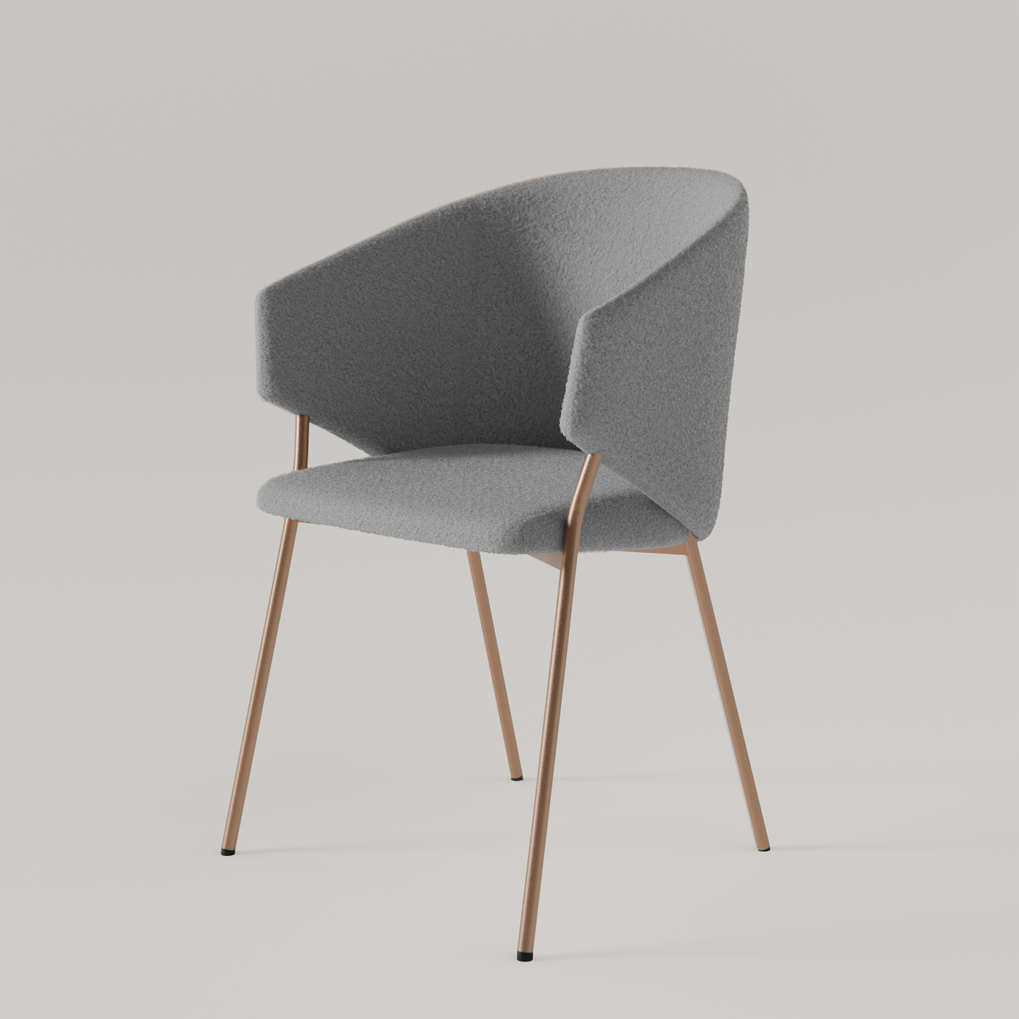Chair Throne Boucle Copper - 81 - Light Grey