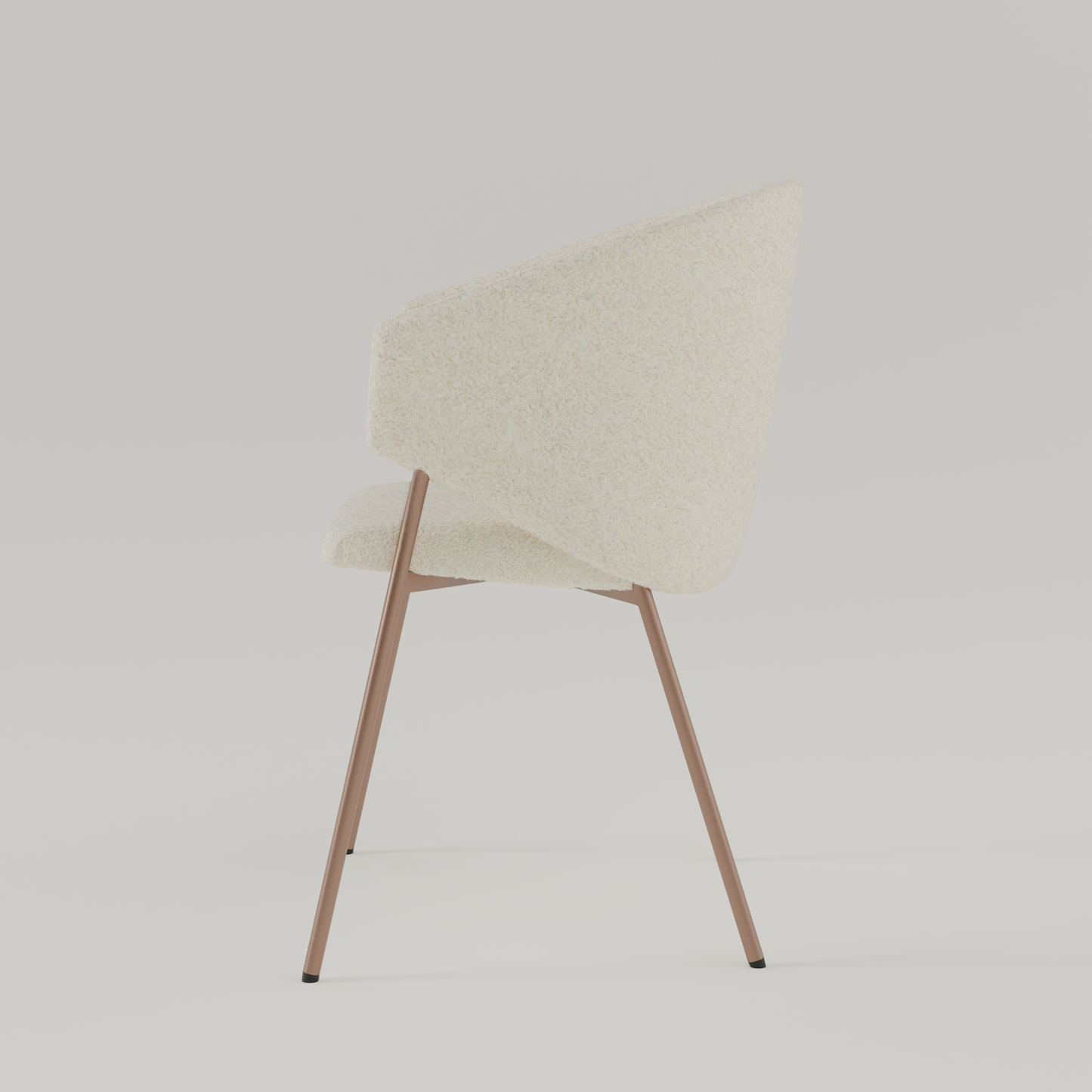 Chair Throne Boucle Copper - 03 - Ecru