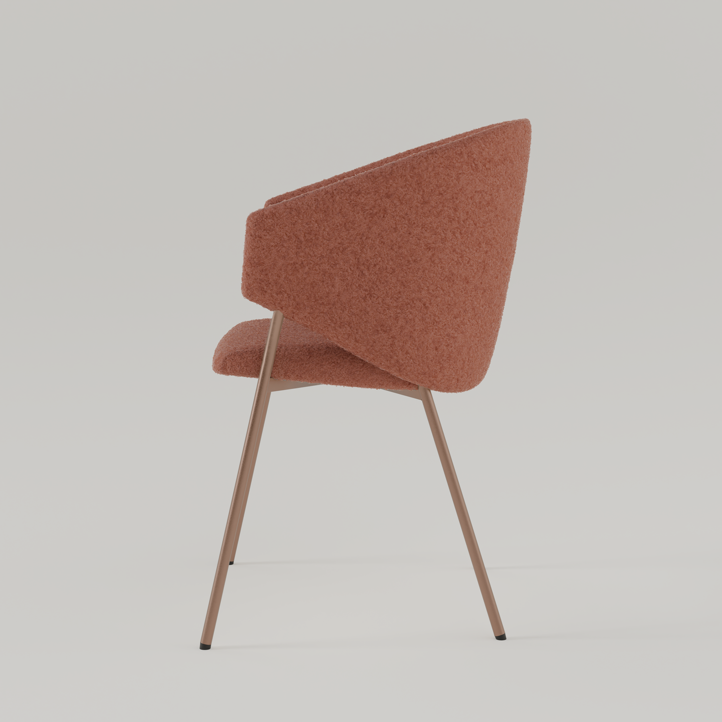 Chair Throne Boucle Copper - 54 - Brick Red