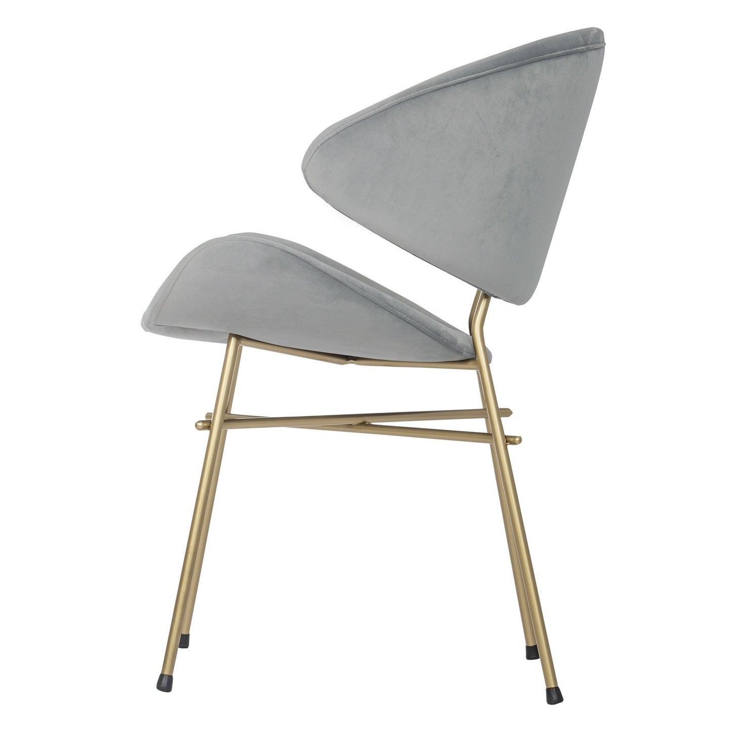 Chair Cheri Velours Gold - Light Grey
