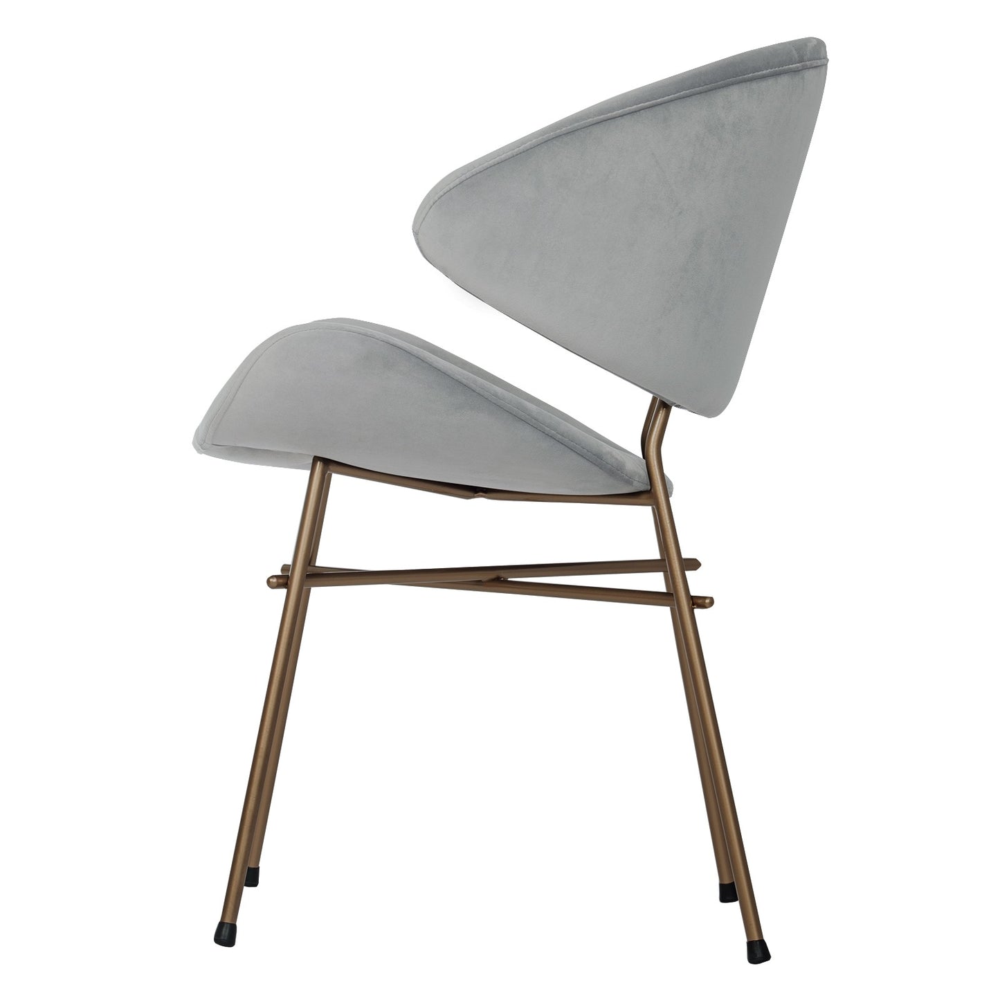 Chair Cheri Velours Copper - Light Grey