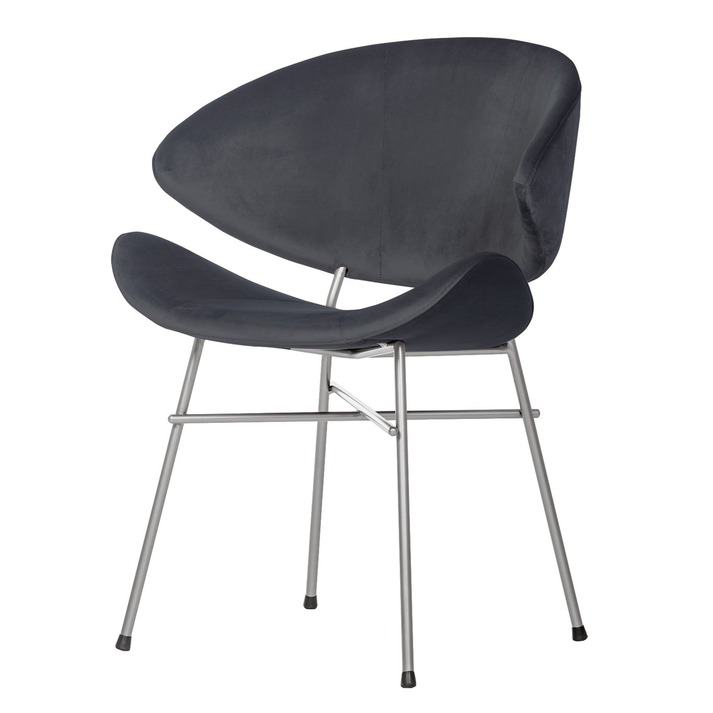Chair Cheri Velours Chrome - Dark Grey
