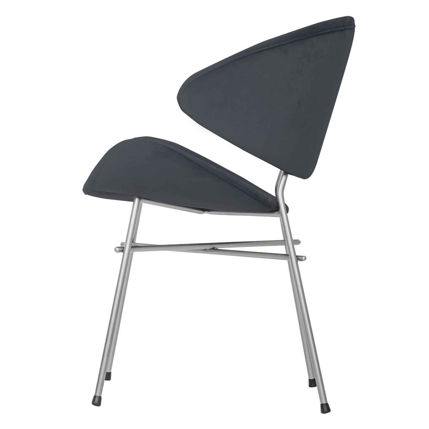Chair Cheri Velours Chrome - Dark Grey