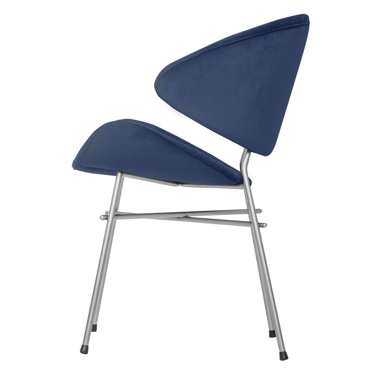 Chair Cheri Velours Chrome - Navy Blue