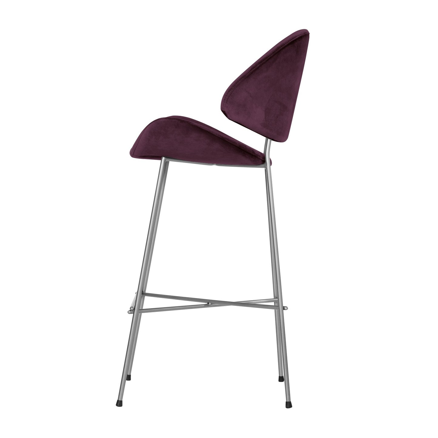 Bar stool Cheri Bar Velours Chrome High - Purple