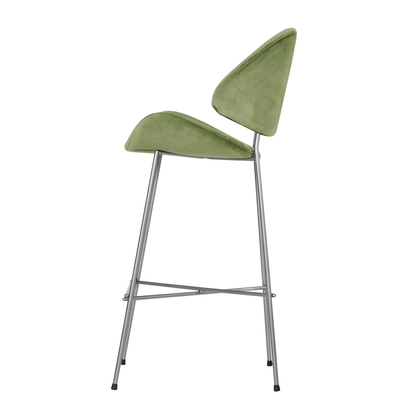Bar stool Cheri Bar Velours Chrome High - Light Green