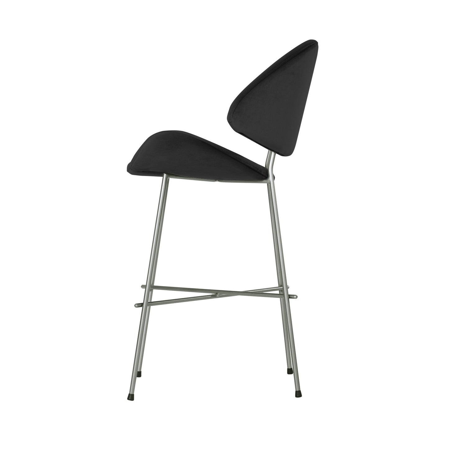 Bar stool Cheri Bar Velours Chrome Low - Black