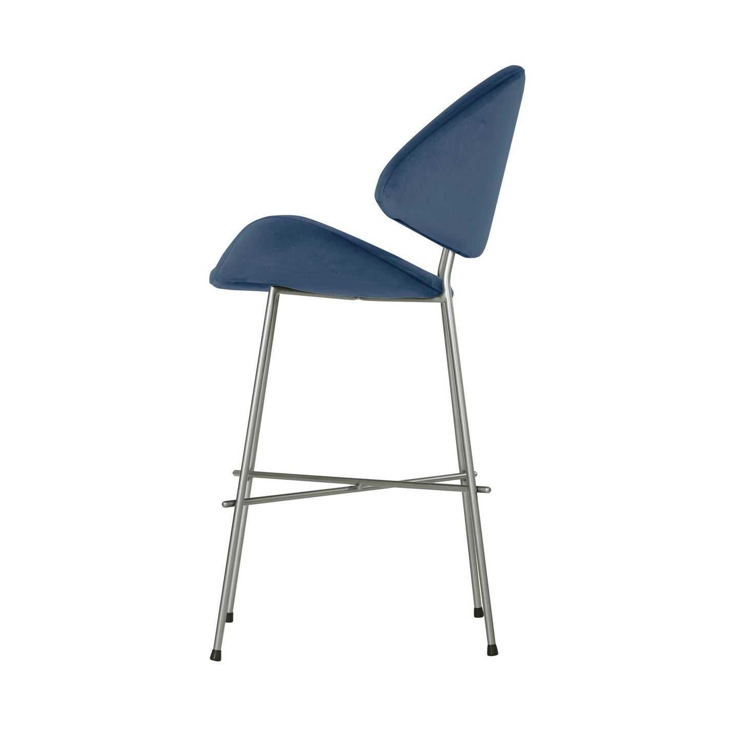 Bar stool Cheri Bar Velours Chrome Low - Navy Blue