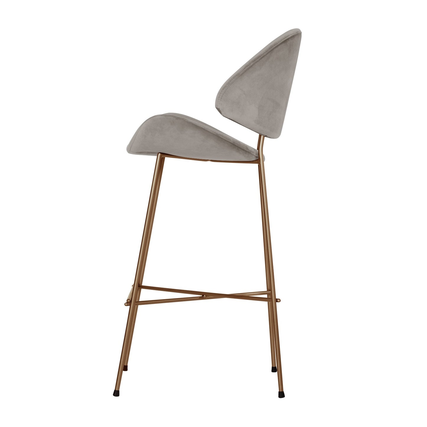 Bar stool Cheri Bar Velours Copper High - Beige