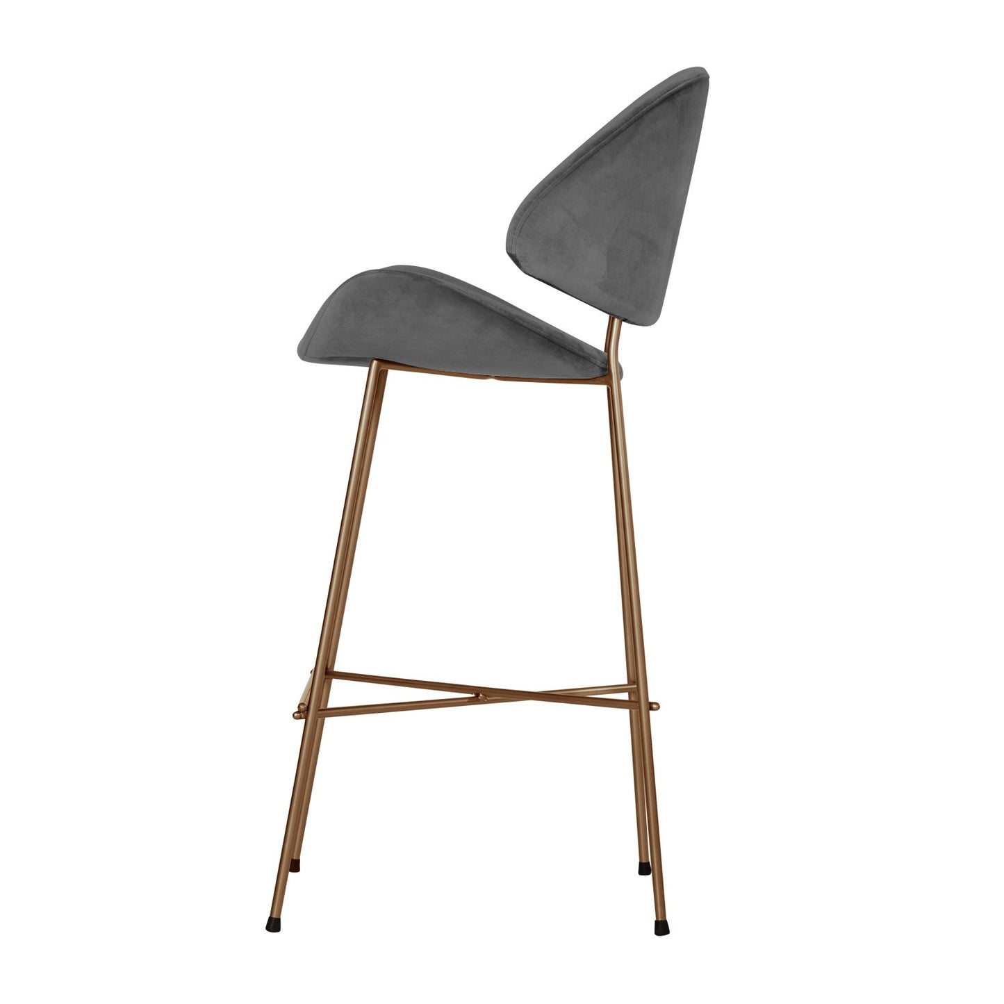 Bar stool Cheri Bar Velours Copper High - Dark Grey