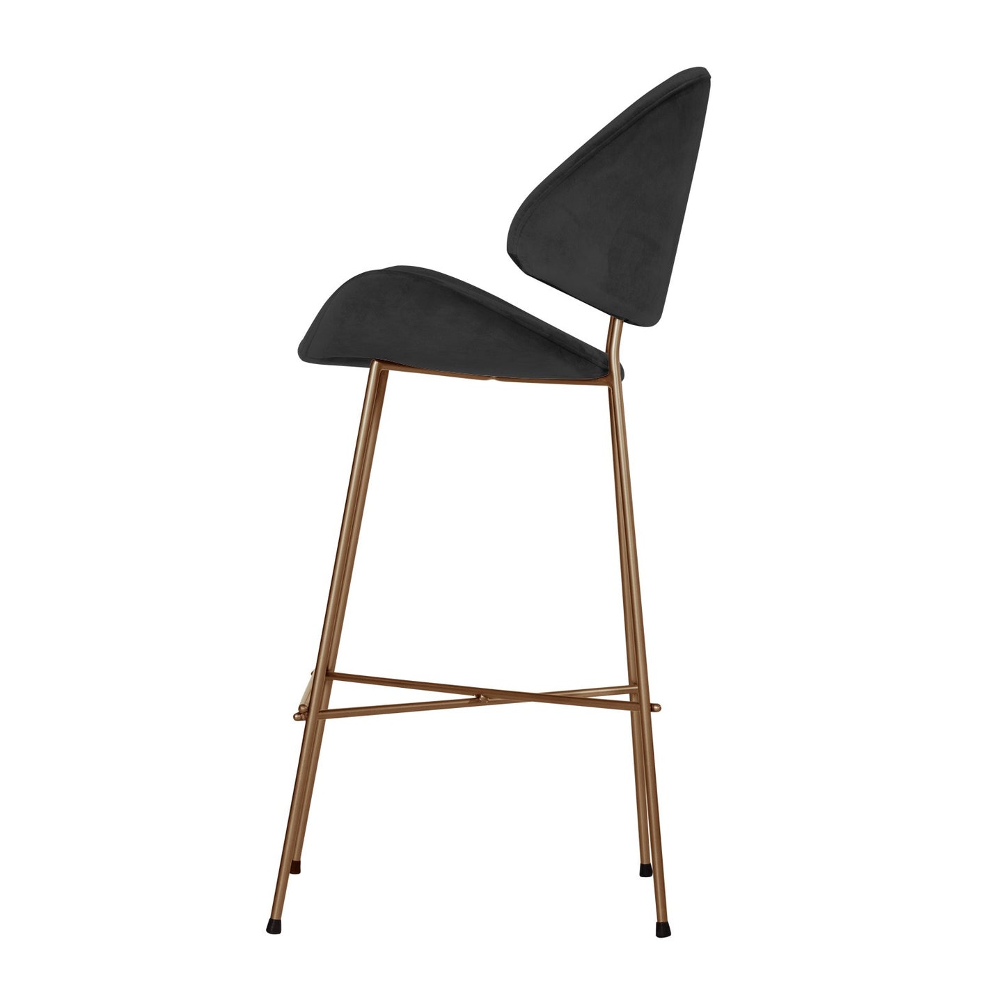 Bar stool Cheri Bar Velours Copper High - Black