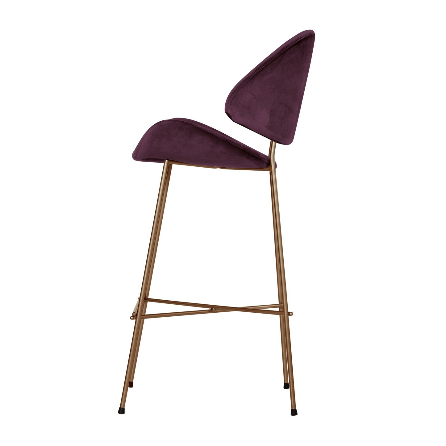 Bar stool Cheri Bar Velours Copper High - Purple