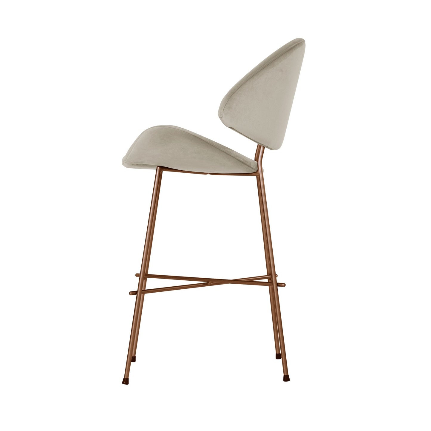 Bar stool Cheri Bar Velours Copper Low - Beige
