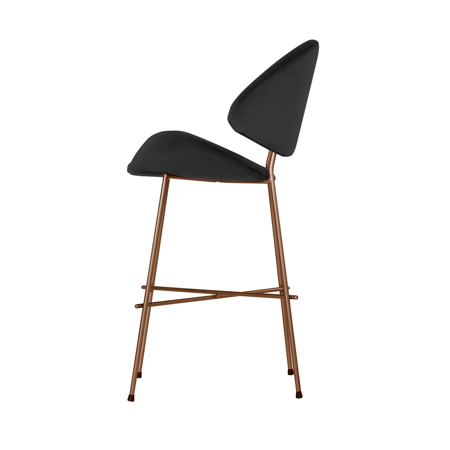 Bar stool Cheri Bar Velours Copper Low - Black