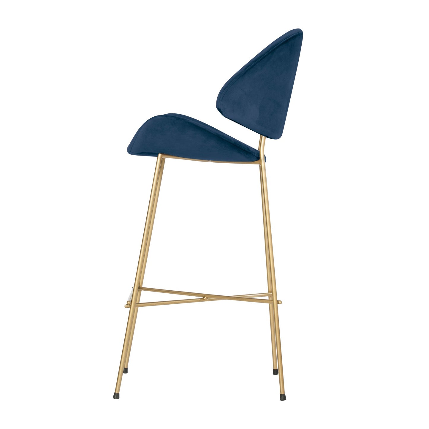 Bar stool Cheri Bar Velours Gold High - Navy Blue