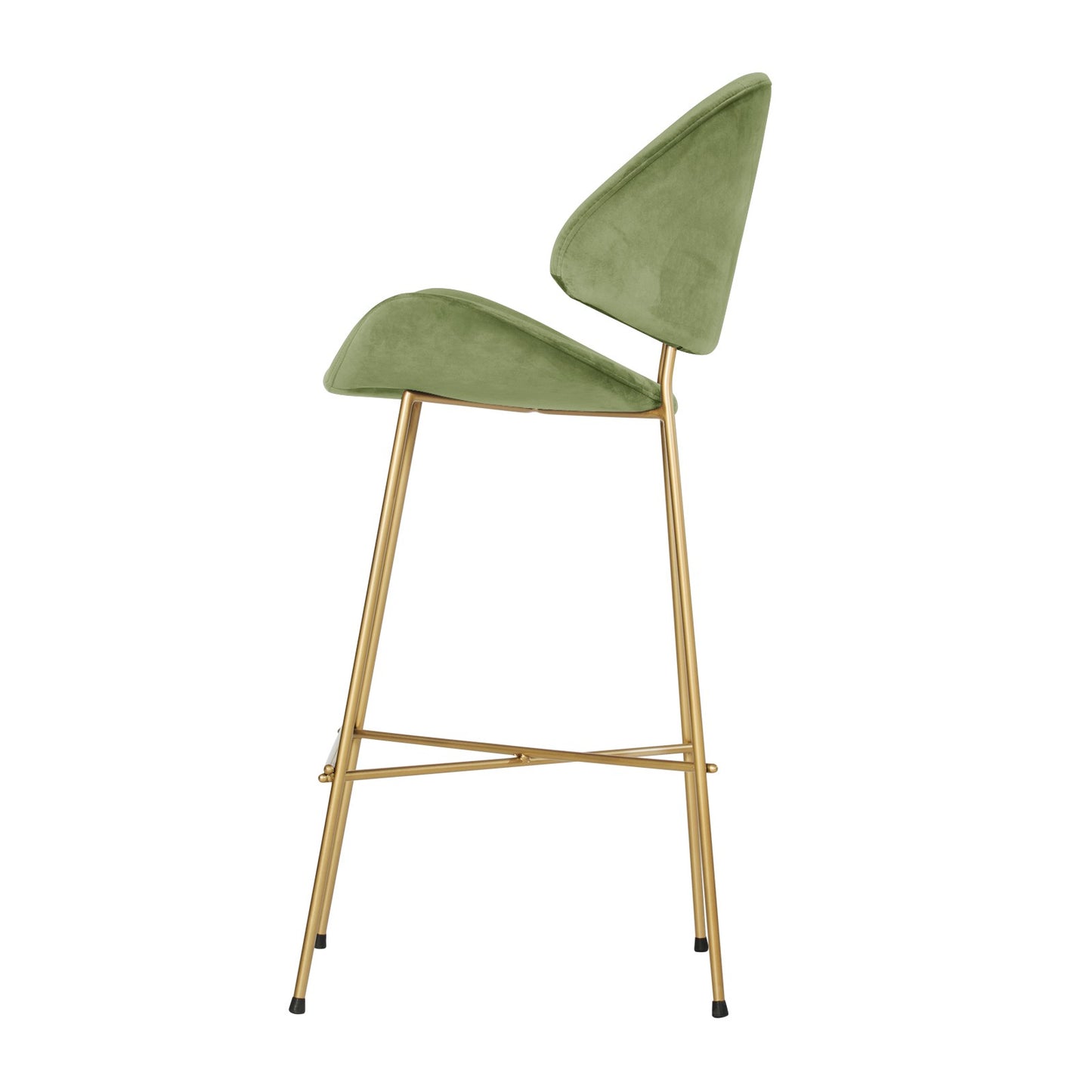 Bar stool Cheri Bar Velours Gold High - Light Green