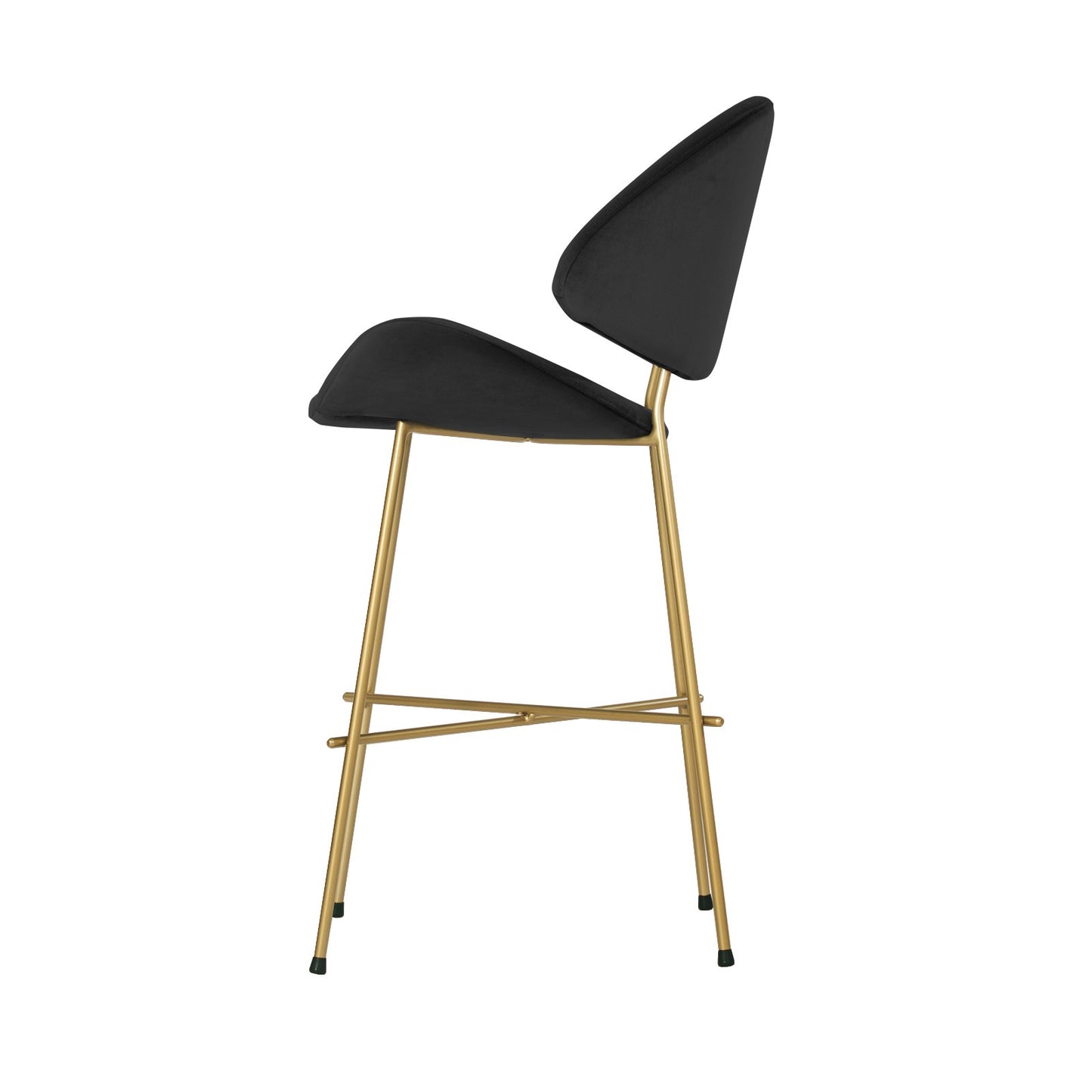 Bar stool Cheri Bar Velours Gold Low - Black