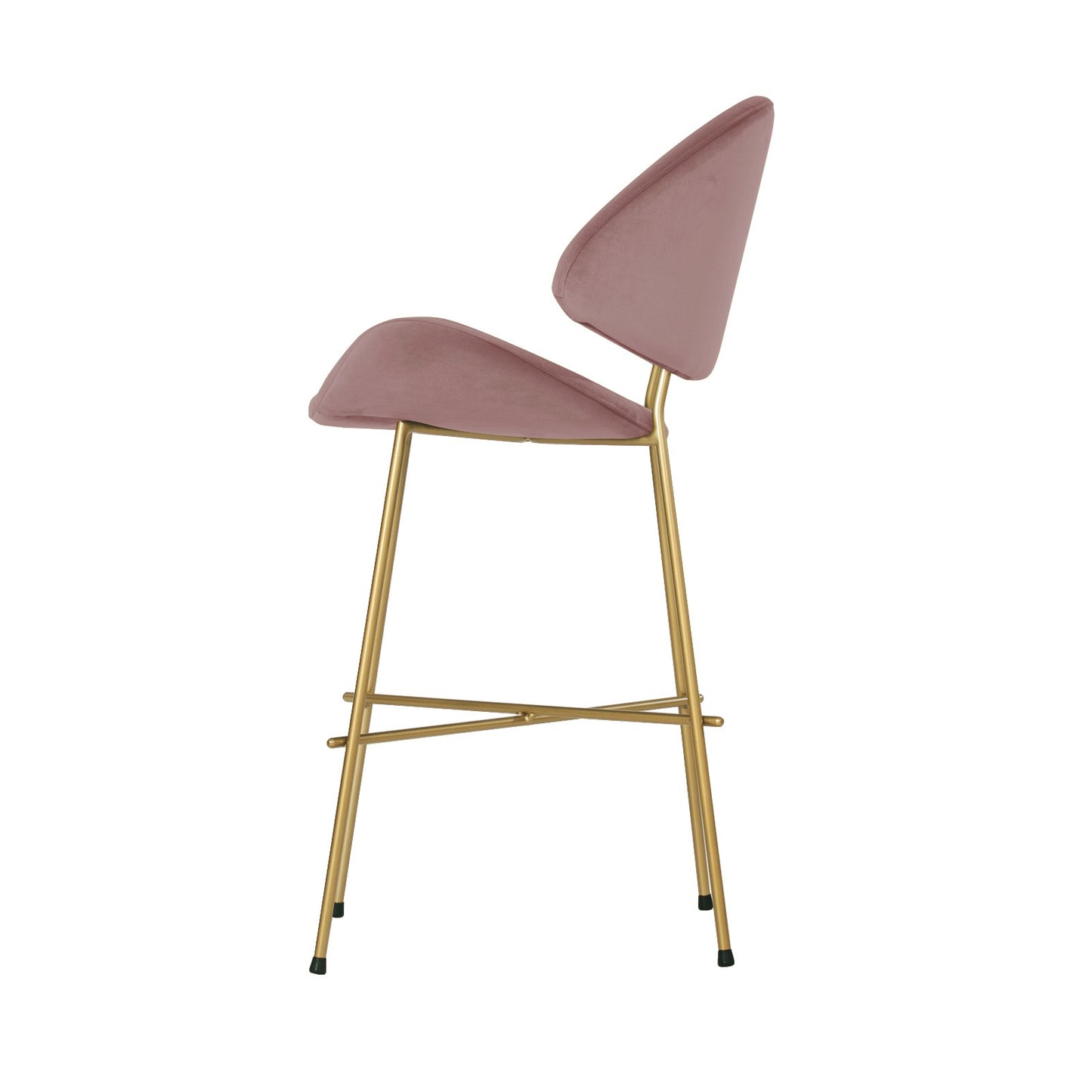 Bar stool Cheri Bar Velours Gold High - Dusty Rose