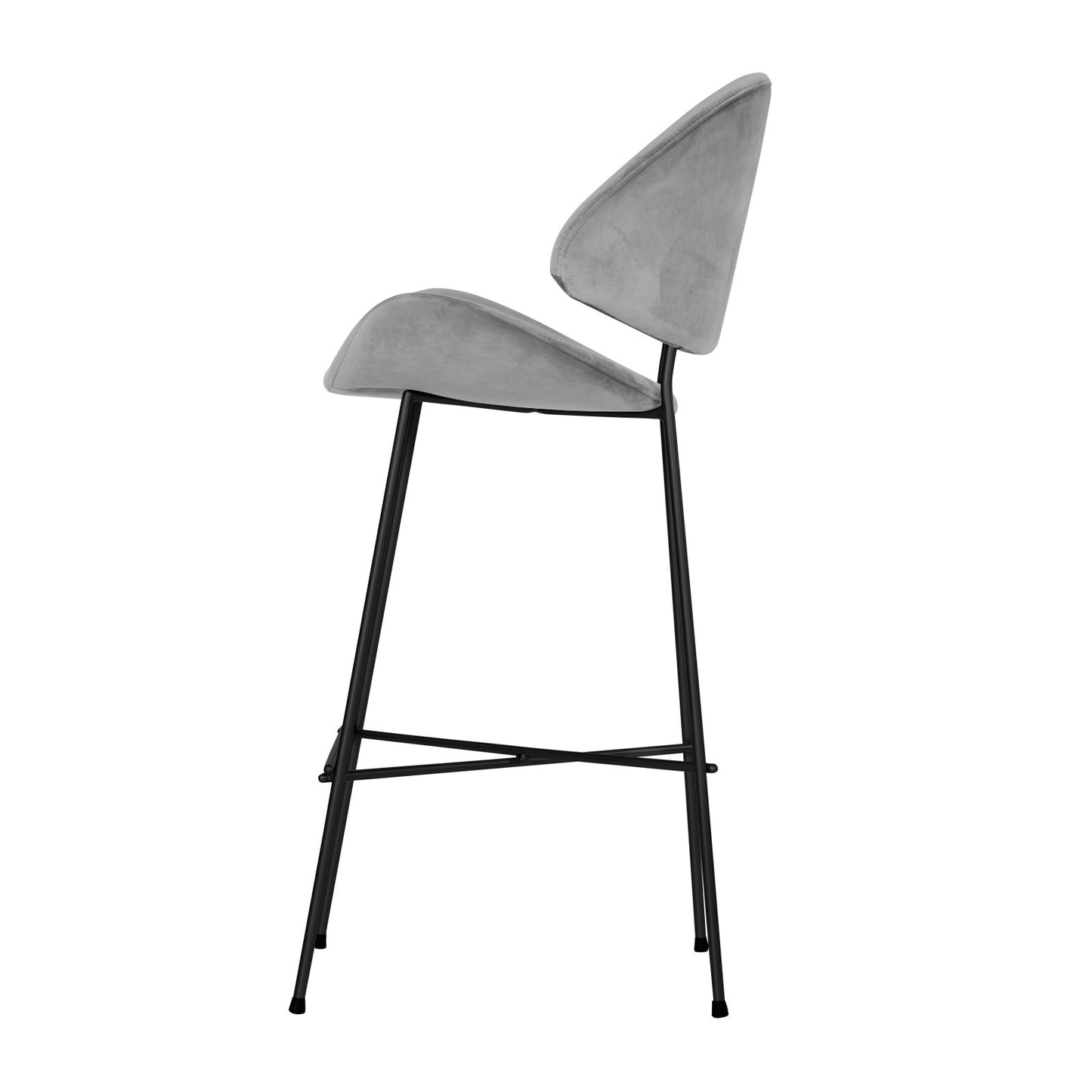 Bar stool Cheri Bar Velours High - Light Grey