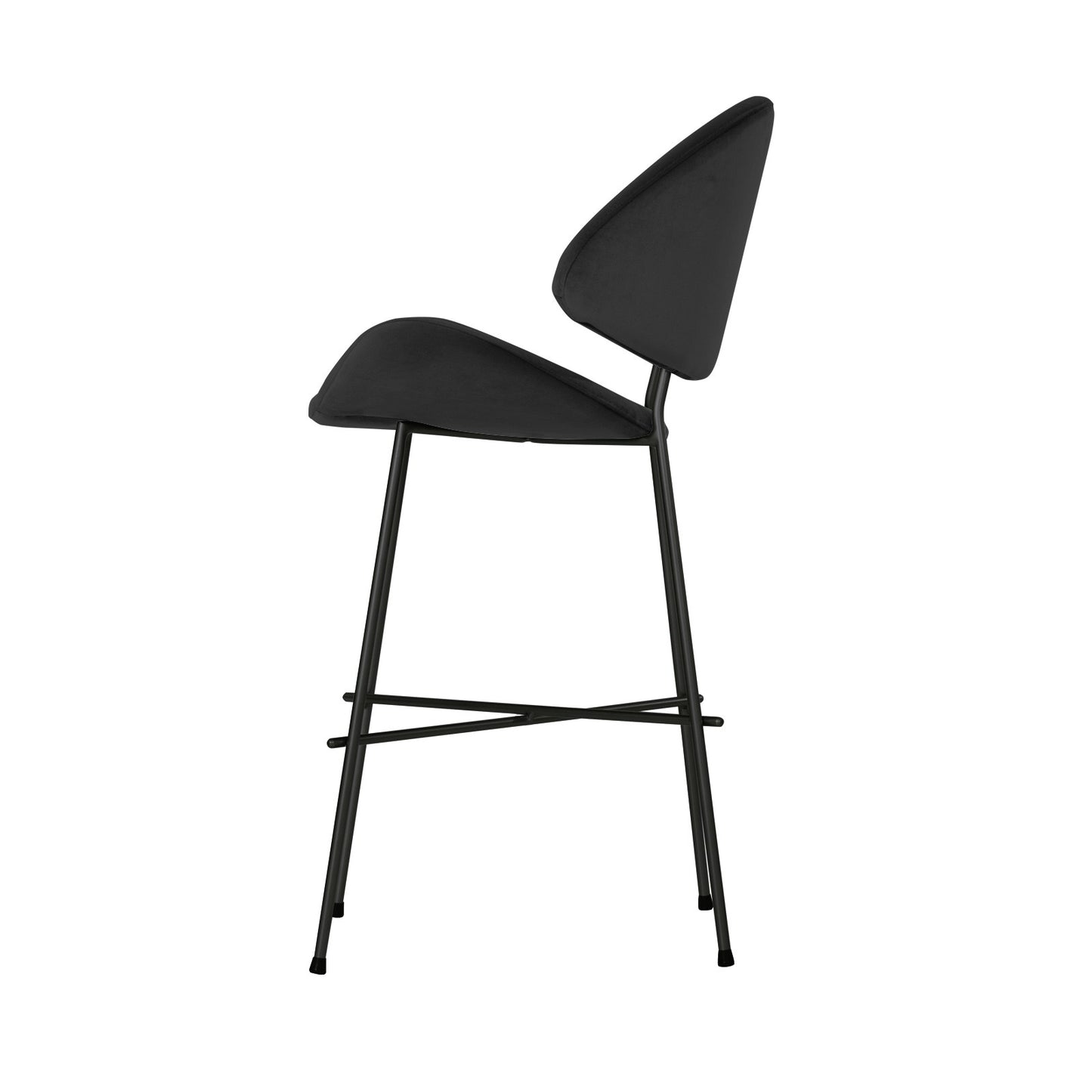 Bar stool Cheri Bar Velours Low - Black