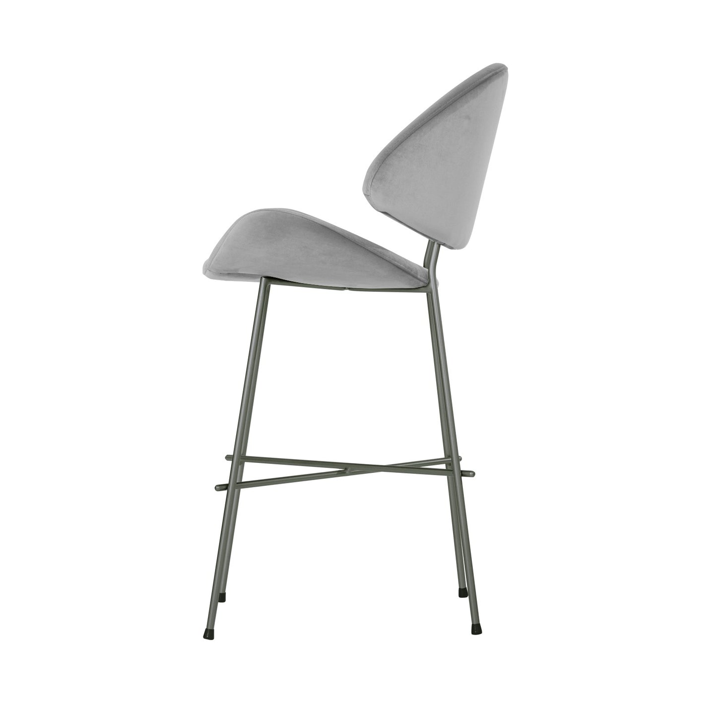 Bar stool Cheri Bar Velours Low - Light Grey