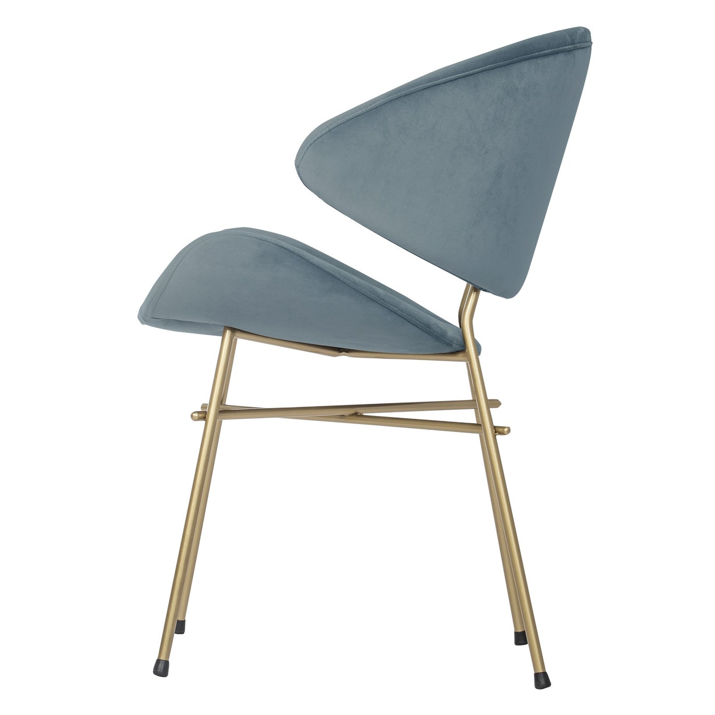 Chair Cheri Velours Gold - Light Blue