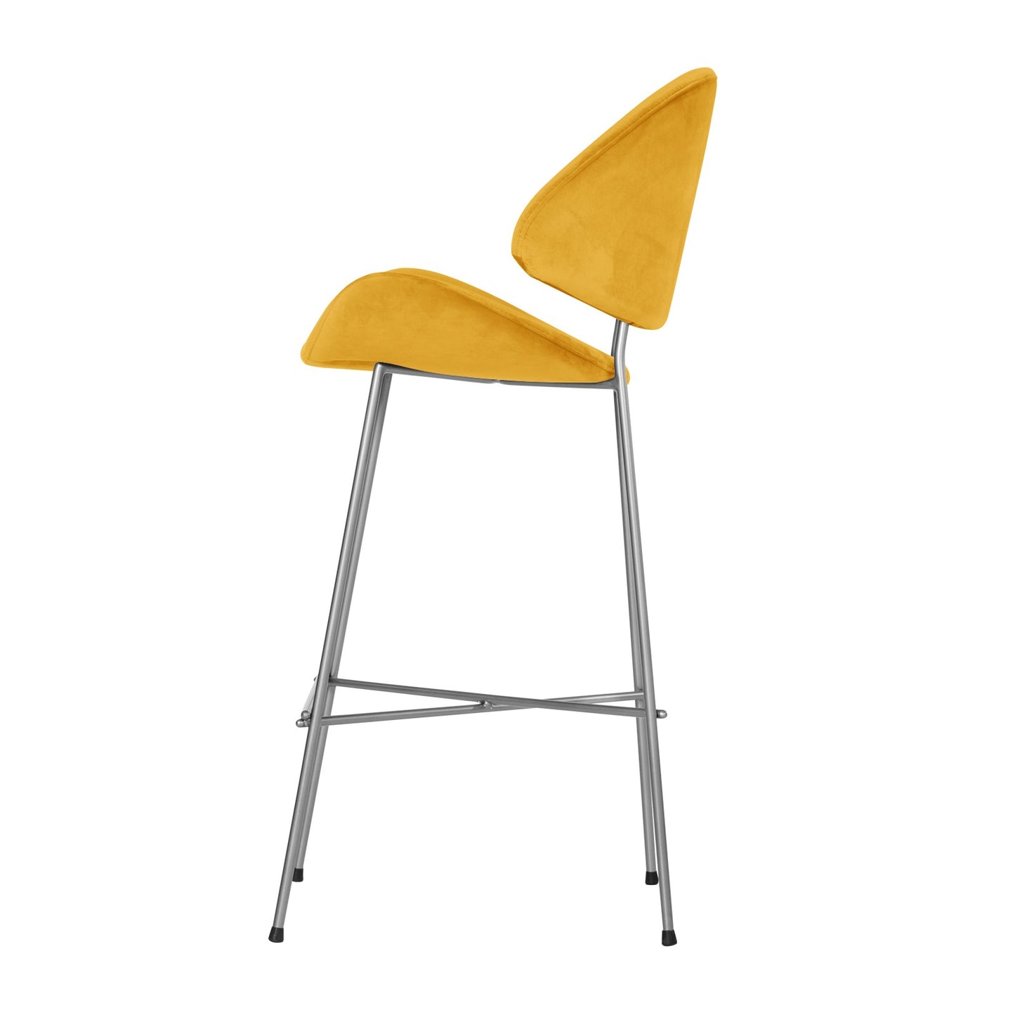 Bar stool Cheri Bar Velours Chrome High - Mustard