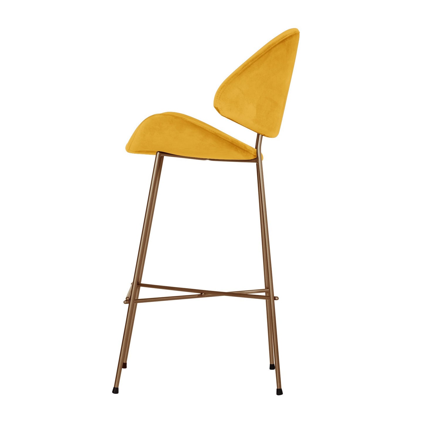 Bar stool Cheri Bar Velours Copper High - Mustard