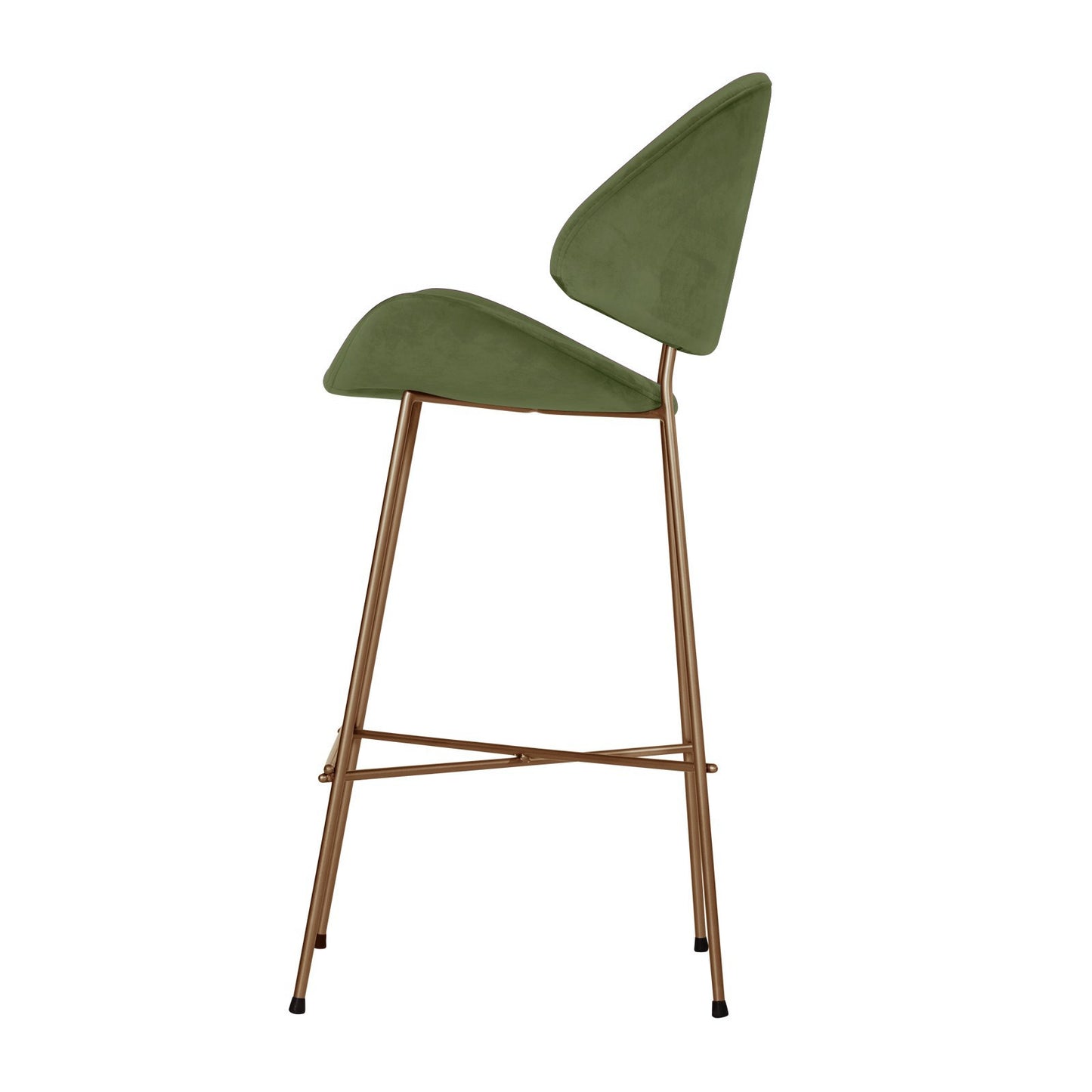 Bar stool Cheri Bar Velours Copper High - Green