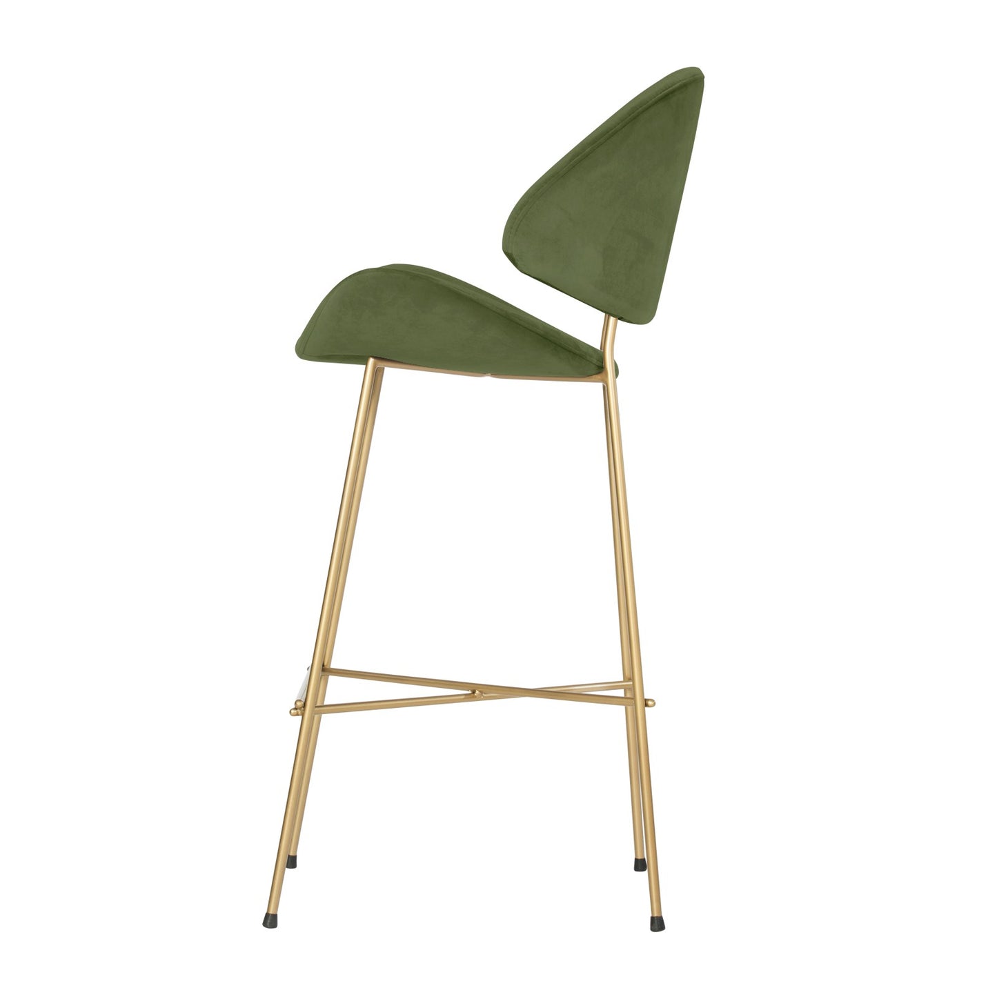 Bar stool Cheri Bar Velours Gold High - Green