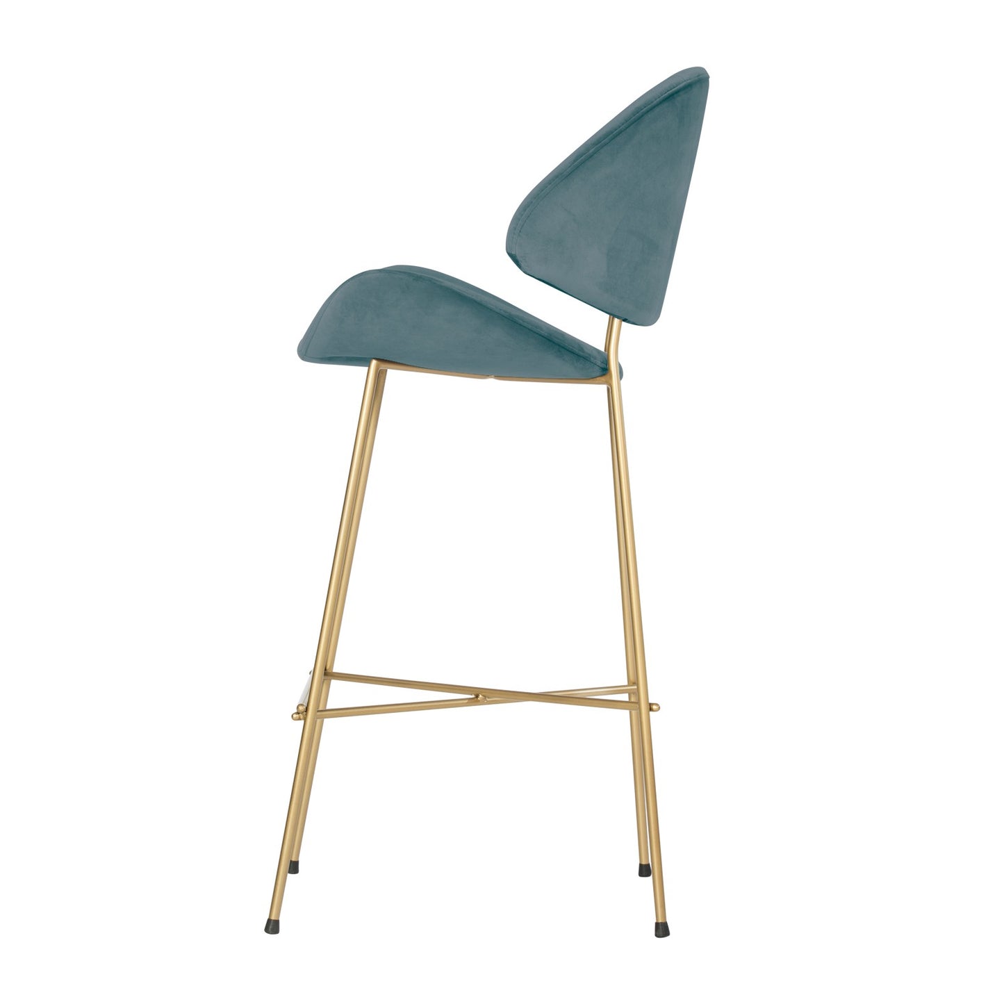 Bar stool Cheri Bar Velours Gold High - Light Blue