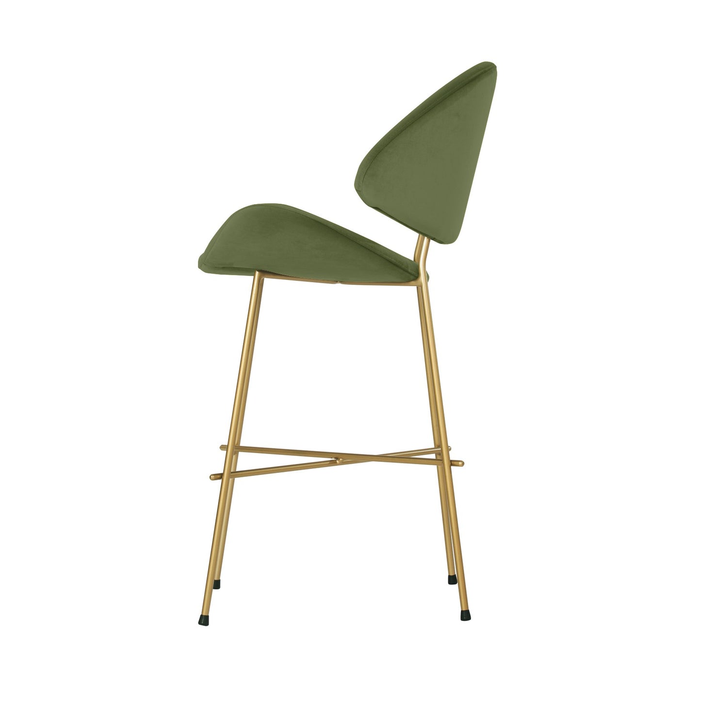 Bar stool Cheri Bar Velours Gold Low - Green