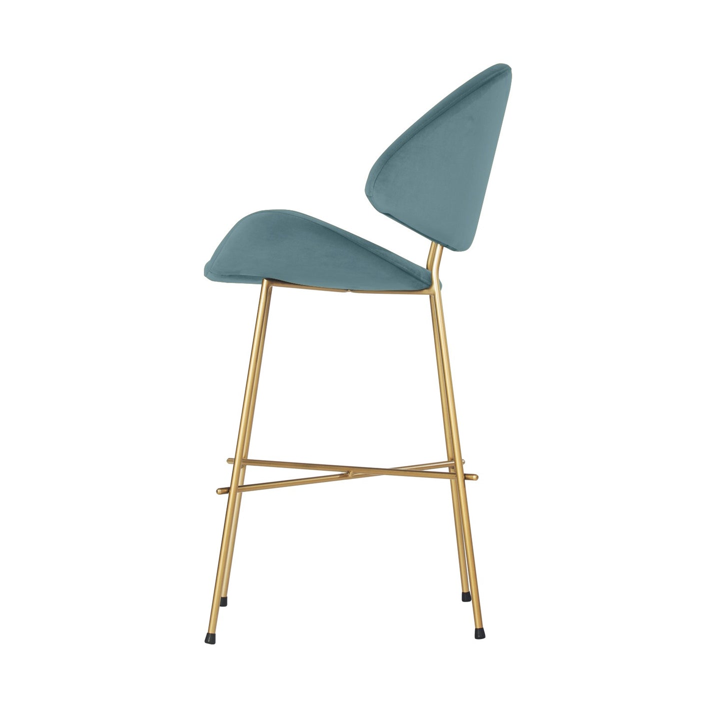 Bar stool Cheri Bar Velours Gold Low - Light Blue