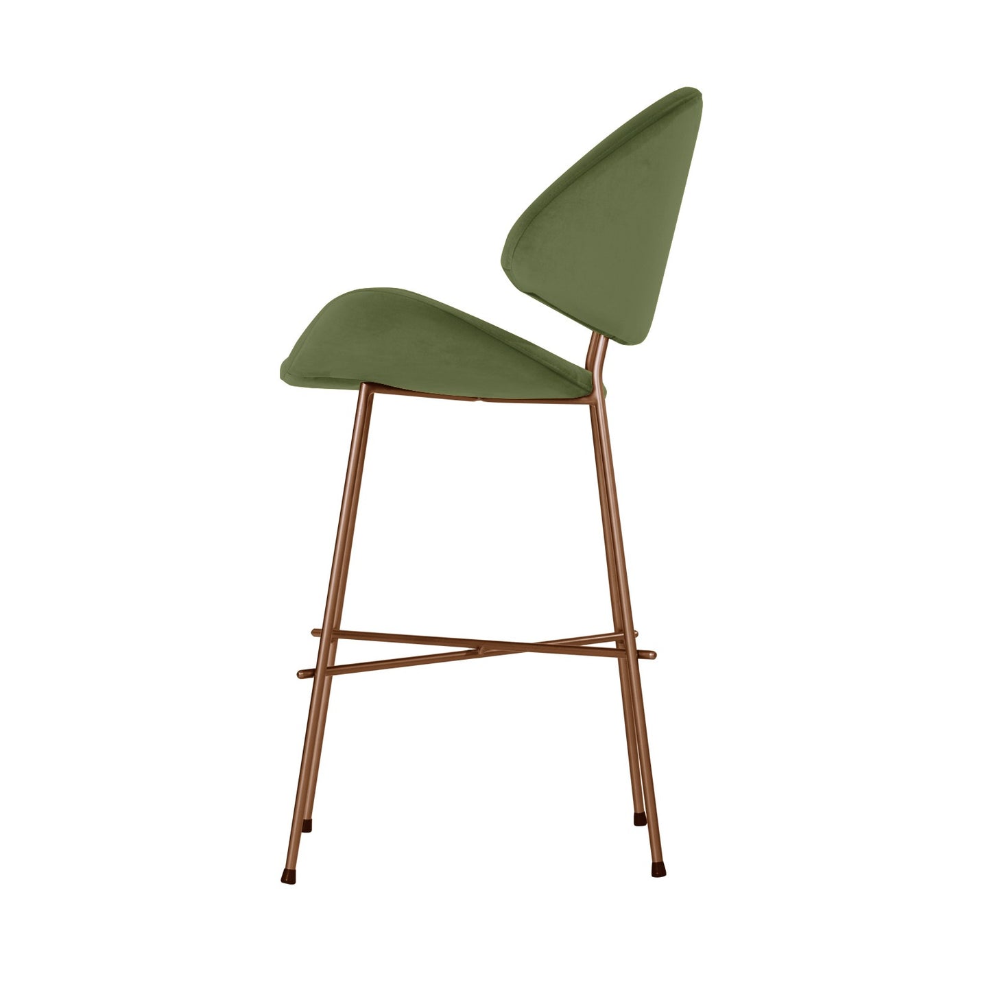 Bar stool Cheri Bar Velours Copper Low - Green