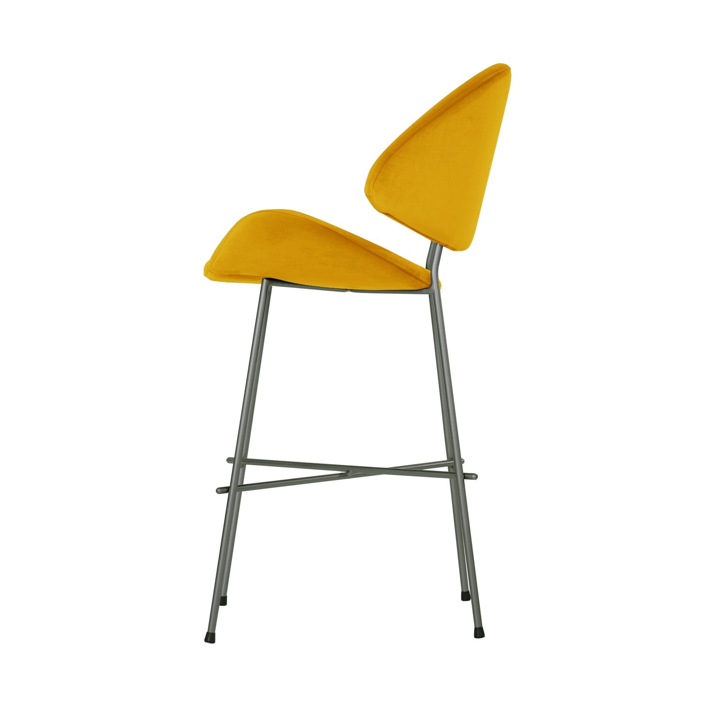 Bar stool Cheri Bar Velours Low - Mustard