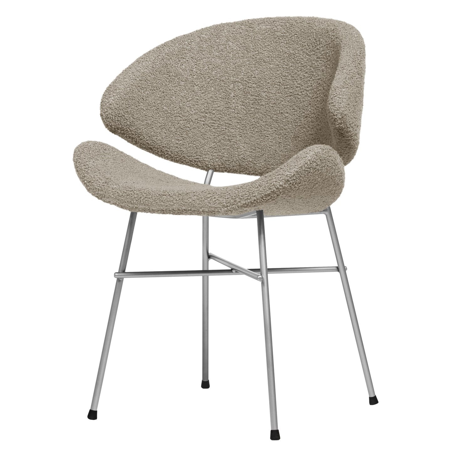 Chair Cheri Boucle Chrome - Coffee