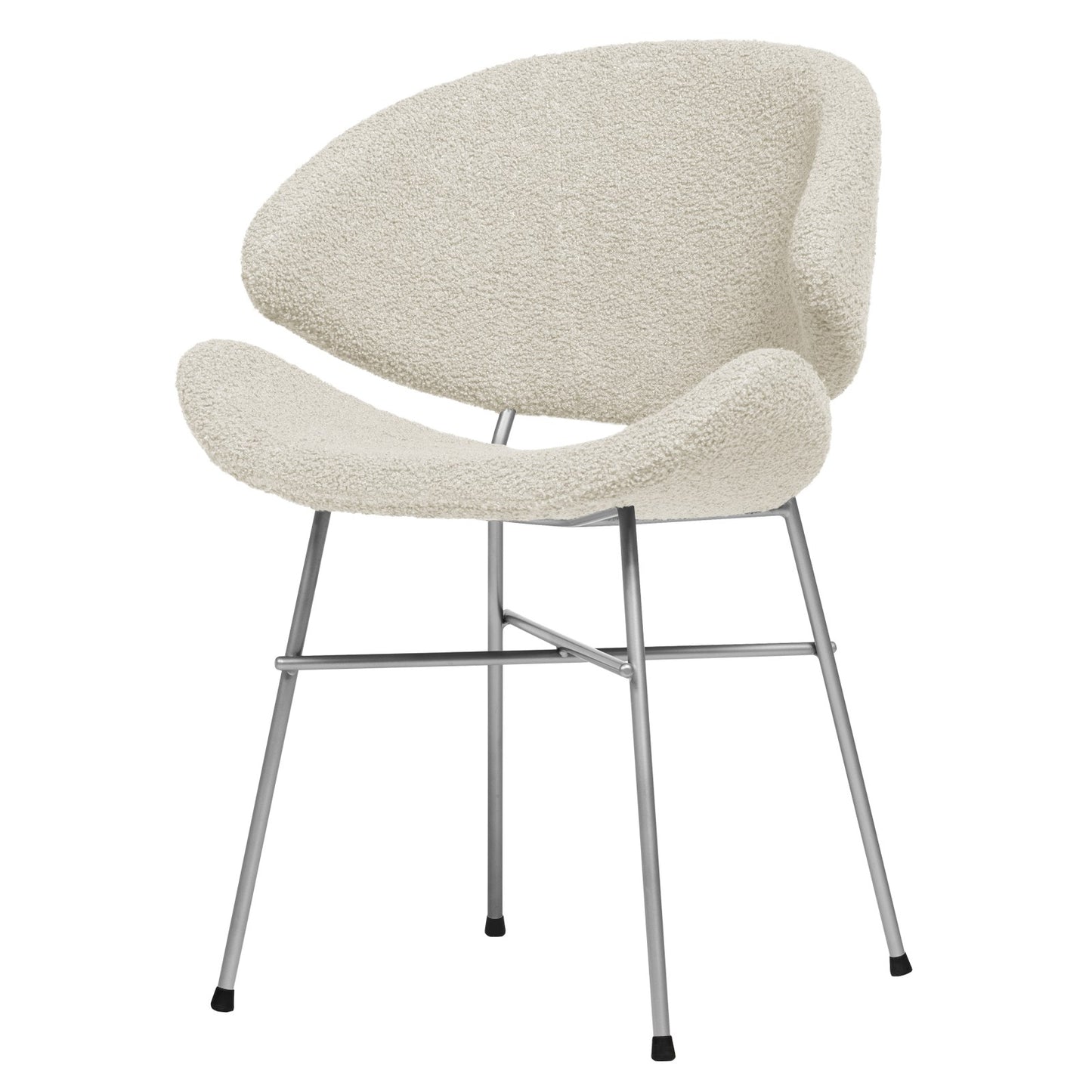 Chair Cheri Boucle Chrome - Ecru