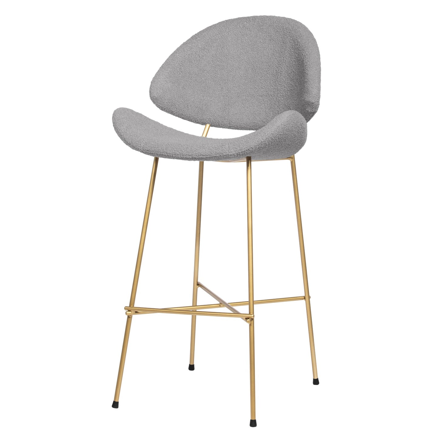 Bar stool Cheri Bar Boucle Gold High - Light Grey