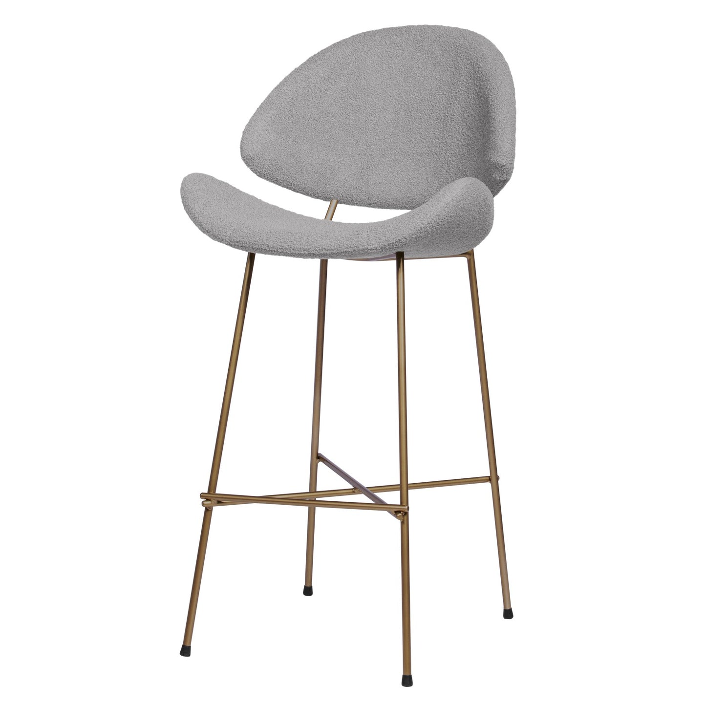 Bar stool Cheri Bar Boucle Copper High - Light Grey