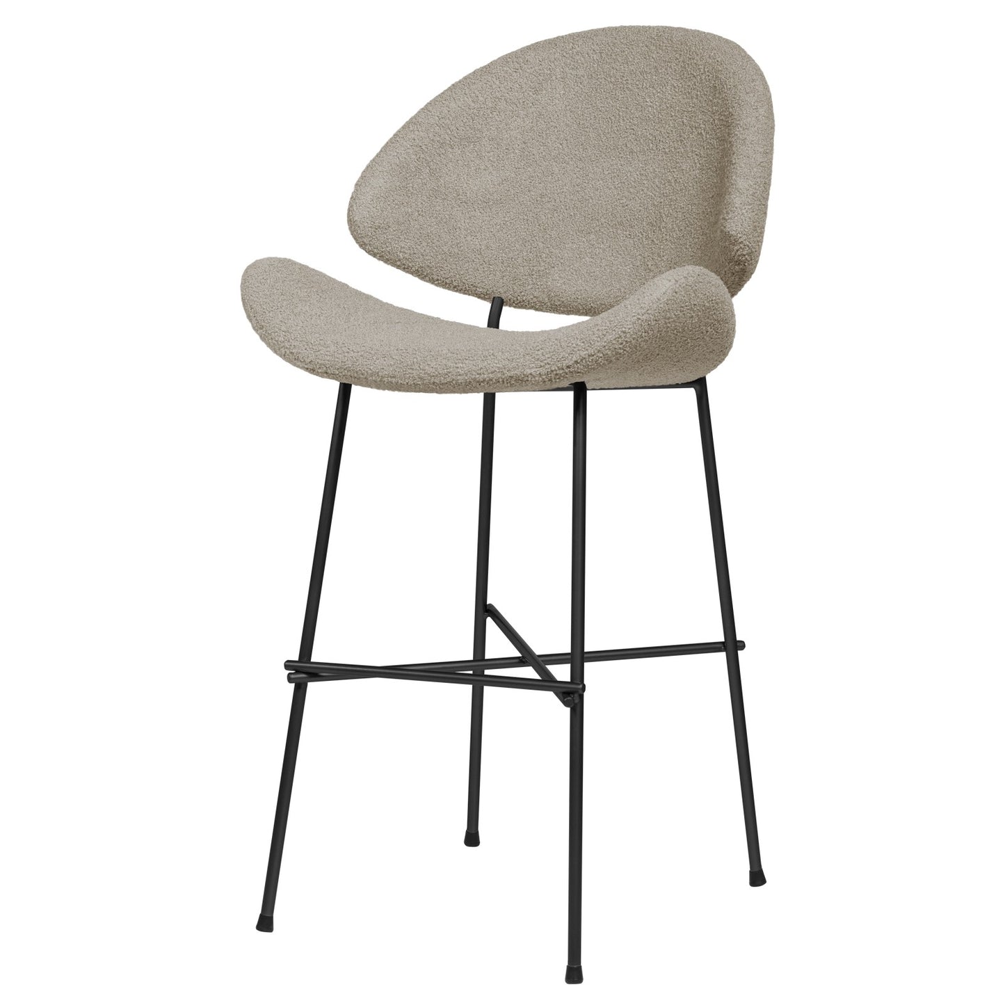 Bar stool Cheri Bar Boucle Low - Coffee