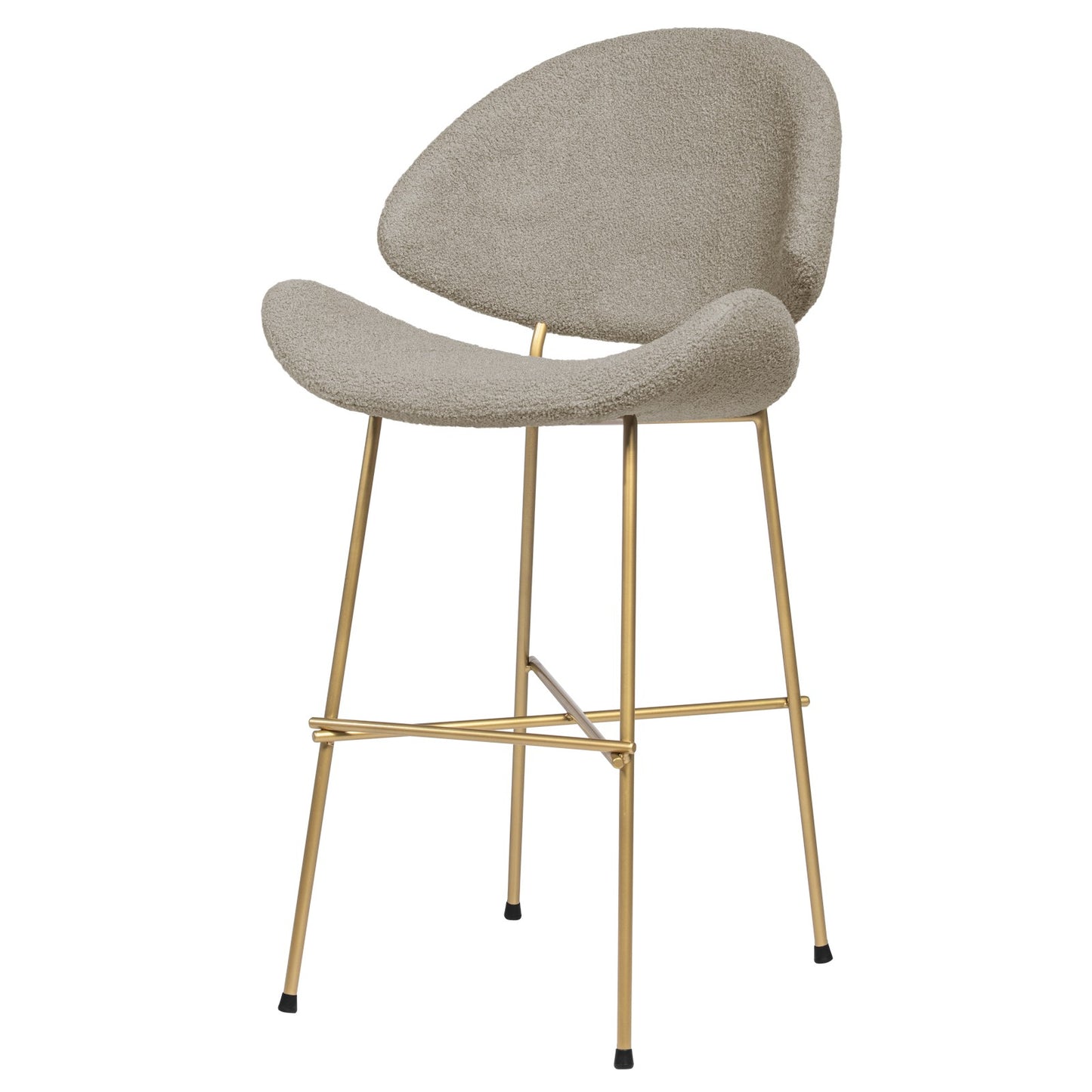 Bar stool Cheri Bar Boucle Gold Low - Coffee