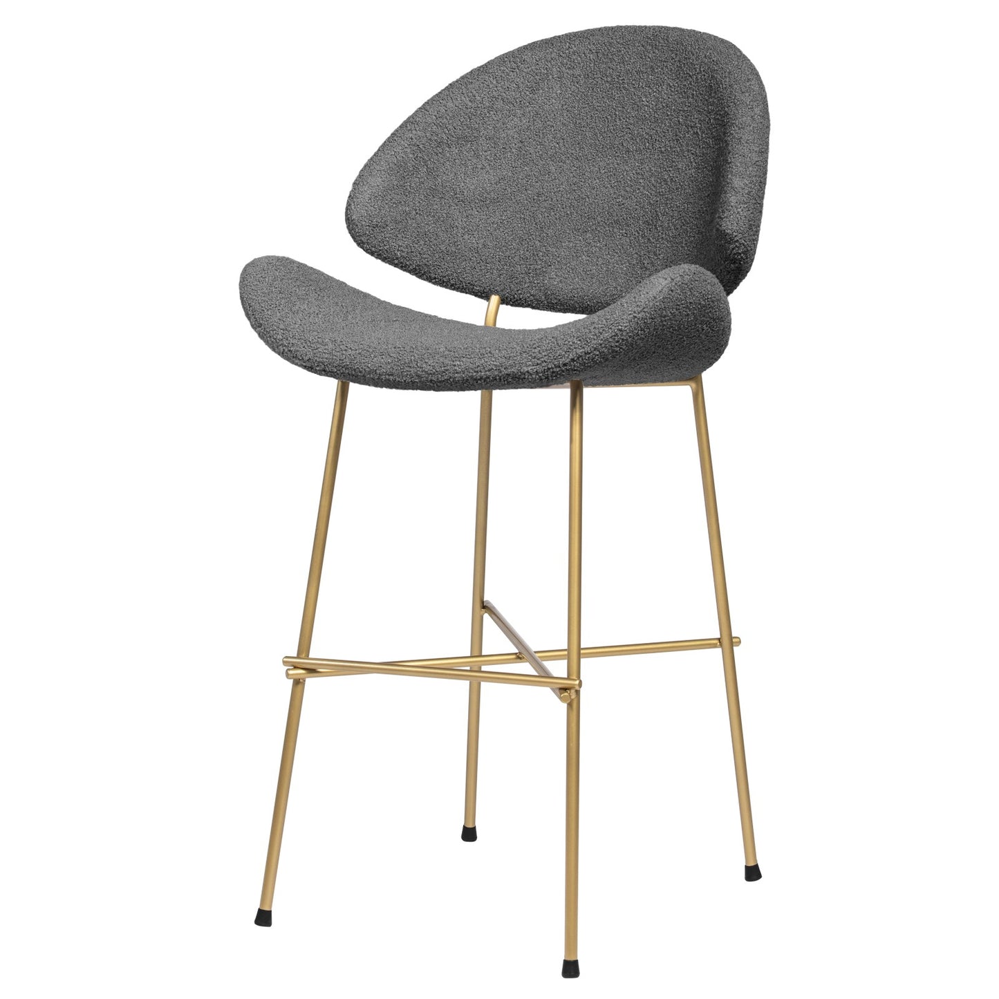 Bar stool Cheri Bar Boucle Gold Low - Dark Grey