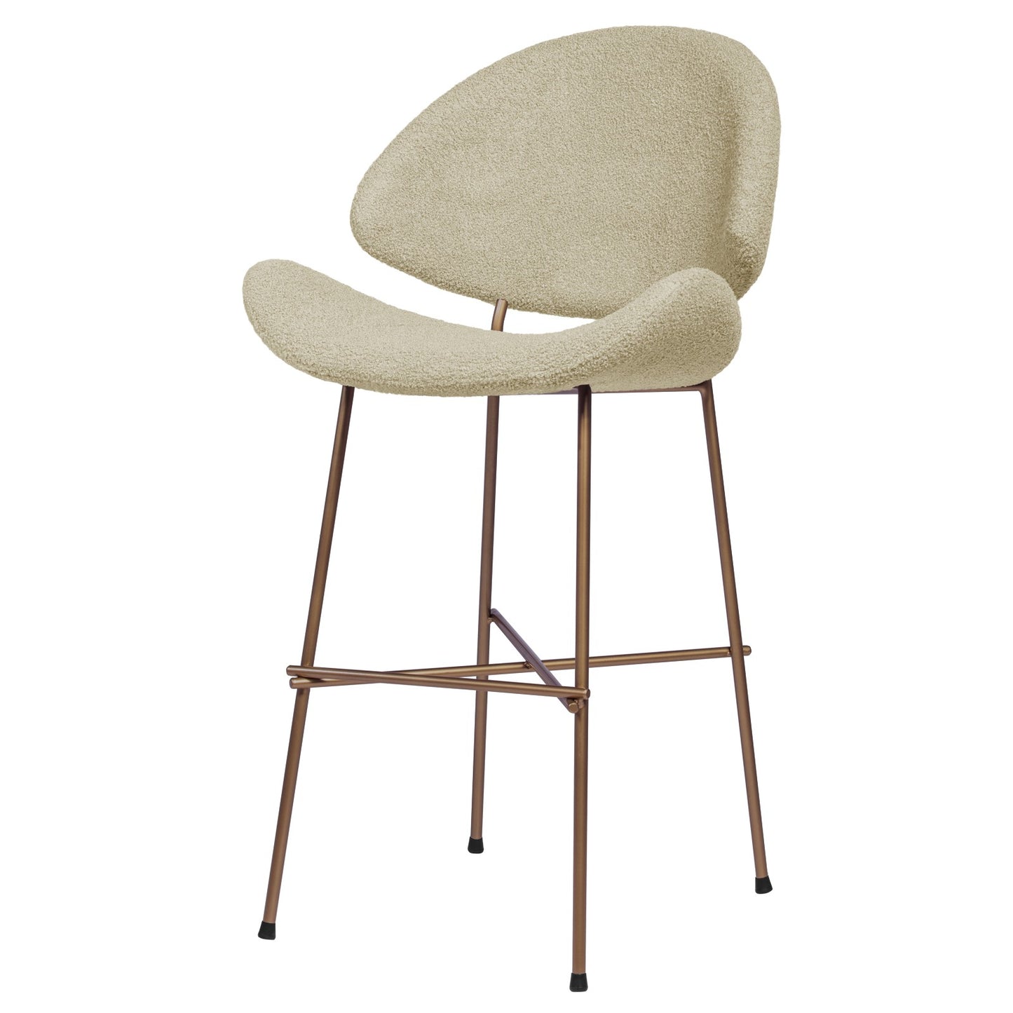 Bar stool Cheri Bar Boucle Copper Low - Beige