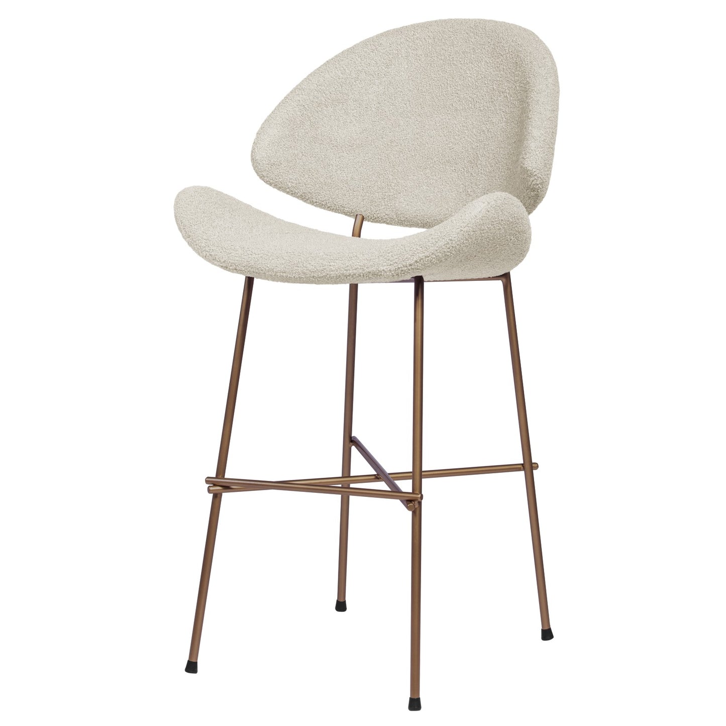 Bar stool Cheri Bar Boucle Copper Low - Ecru