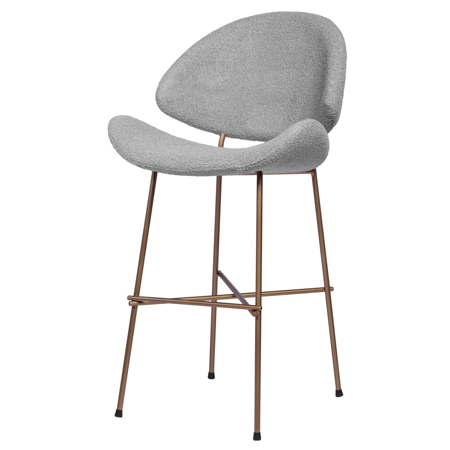 Bar stool Cheri Bar Boucle Copper Low - Light Grey