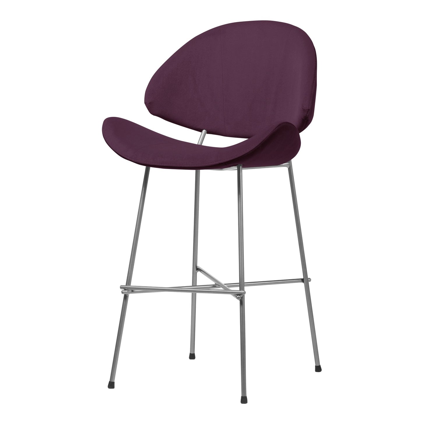 Bar stool Cheri Bar Velours Chrome Low - Purple