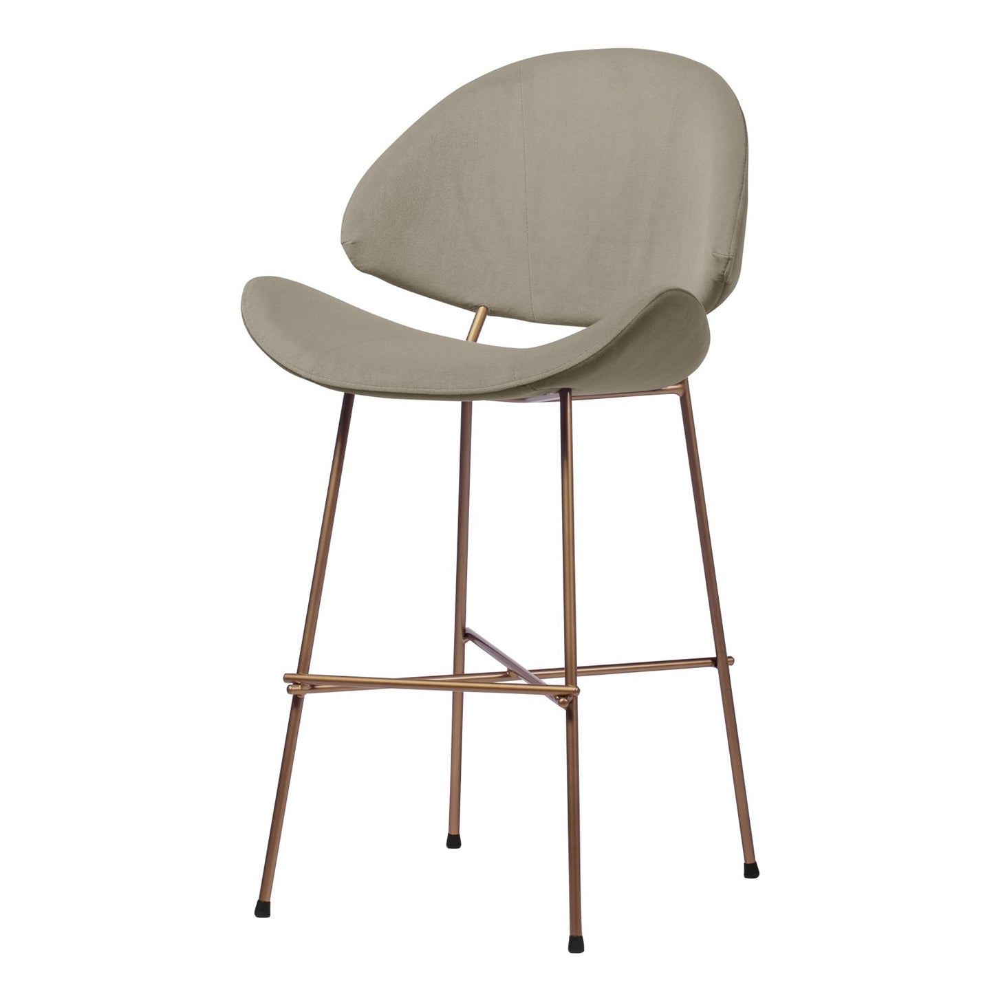 Bar stool Cheri Bar Velours Copper Low - Beige