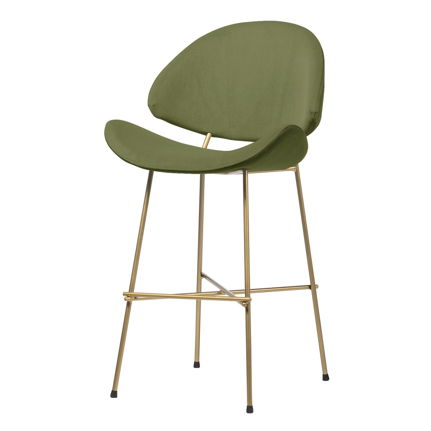 Bar stool Cheri Bar Velours Gold Low - Green