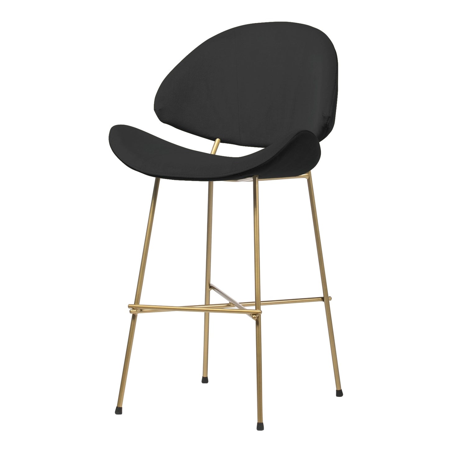 Bar stool Cheri Bar Velours Gold Low - Black